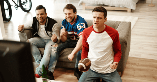 people watching football